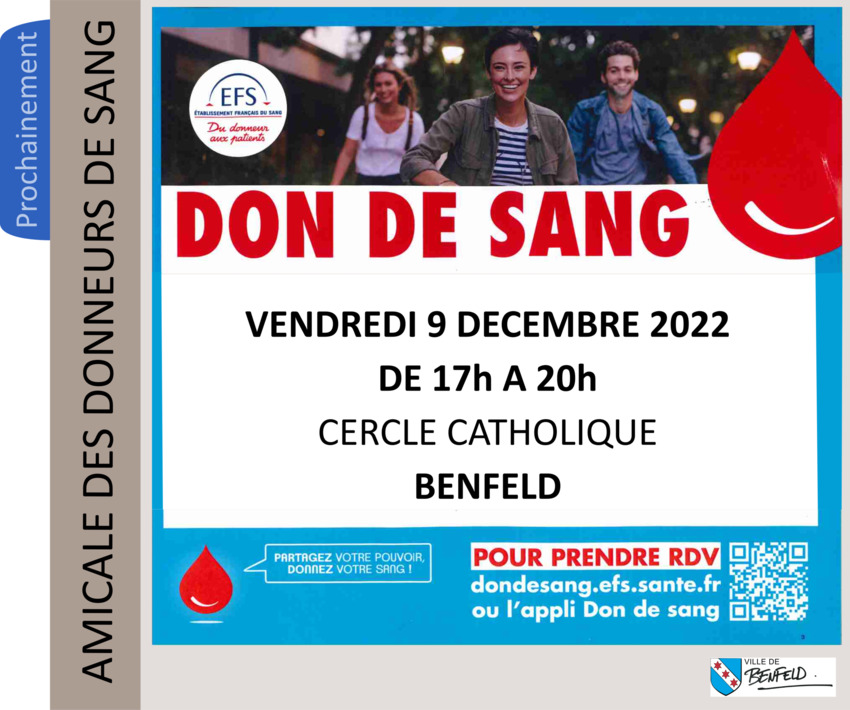 Don du sang le 9 décembre